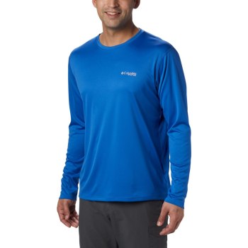 Columbia PFG Zero Rules Long Sleeve, Sudaderas Azules Para Hombre | 862103-ZFX